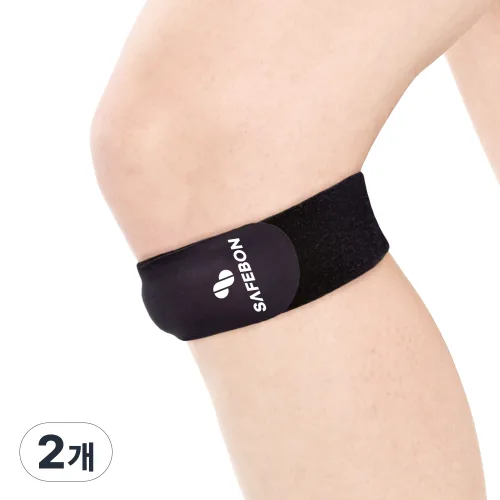 세이프본 고탄력 슬개골 무릎보호대, 블랙, 2개