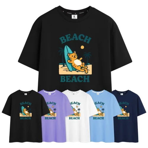 테너티 비치비치 (beach beach) 그래픽 베이직 반팔 티셔츠 (TNT007)