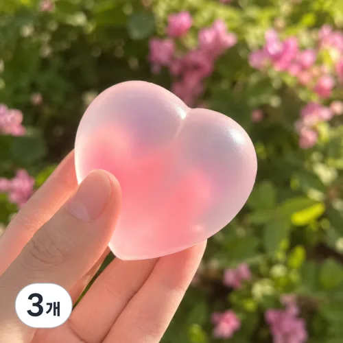 펫더월드 초말랑 하트 사과 스퀴시 말랑이 스트레스볼 손맛 추천, 3개, 60g, 고백 하트