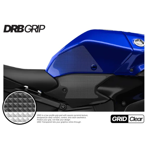 디알비그립 야마하 YZF R9 25~ 그리드 투명 DRB GRIP 니그립패드, 투명, 1개