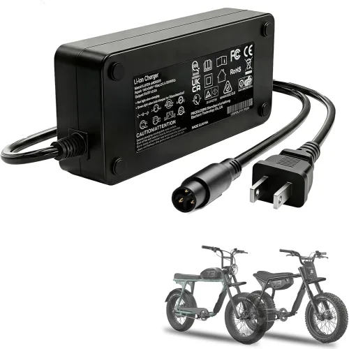 54.6V 2A 슈퍼 73용 고속 배터리 충전기 48V 리튬 배터리용 3핀 커넥터 포함 110V-120V 전원 어댑터 호환 ZSR 시리즈 SR 어드벤처 ZXRXS2 교체 부품 등에