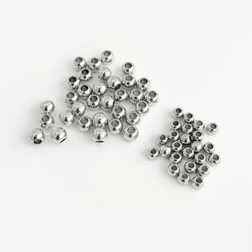 가죽1번지 국산 실버볼 CCB 큰구멍 은색 구슬 6mm 8mm, 1세트, 6mm실버