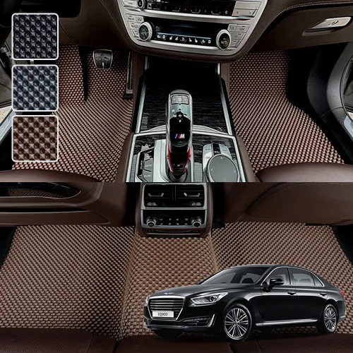 DXSOAUTO 제네시스 EQ900 호환 3D 엠보싱 차세대 고무매트 1열2열 세트, 블랙, 60_1EQ900(4륜)