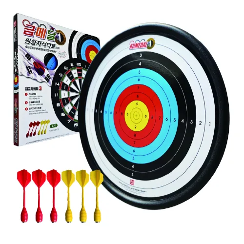 금메달 원형 자석다트 + 다트핀 6p, 혼합색상, 1개