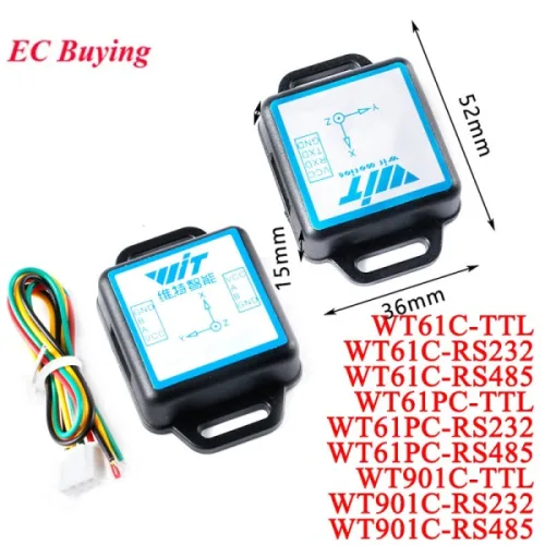 WT901C WT61PC WT61C - RS485/232/TTL 9/6 축 IMU 센서 기울기 각도 롤 피치 요 + 가속도 + 자이로스코프