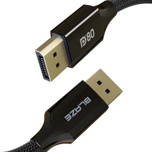 VESA 인증 DP2.1 케이블 DP80 16K 240Hz 80Gbps 24K도금 아연합금, 2m, 1개