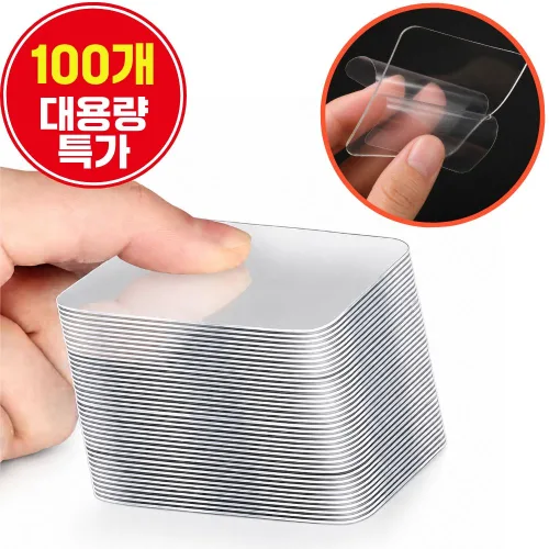 오피스템 초강력 투명 양면 접착 패드 테이프 스티커형, 100개