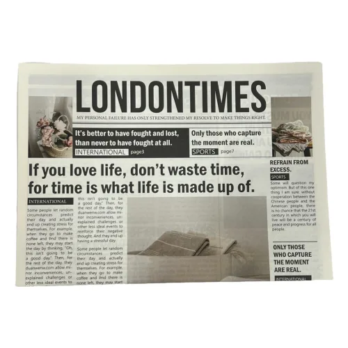 조은디 빈티지 영자신문 인테리어 소품 촬영용 페이퍼, London Times