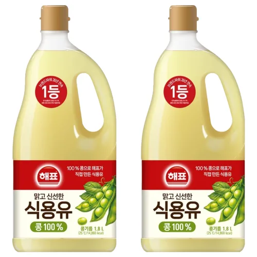 해표 콩기름 식용유, 1.8L, 2개