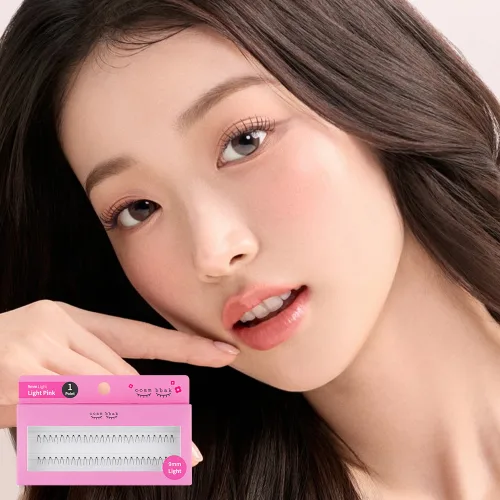 깜빡 인조 가닥속눈썹 패키지버전 라이트 9mm 1기둥, 라이트(블랙), 1개