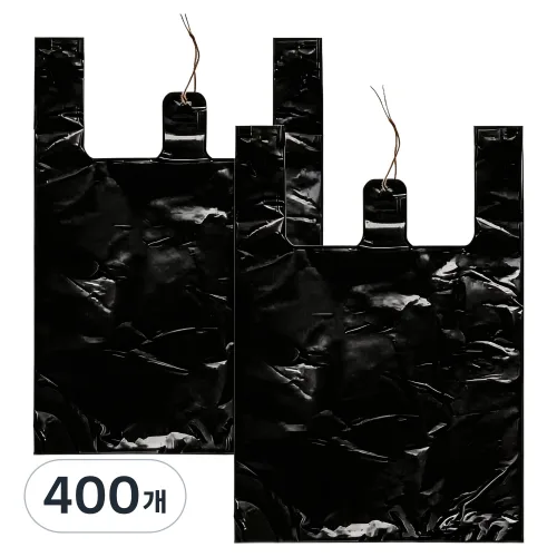 봉다리하우스 다용도 손잡이 배달 마트봉투 검정, 400개, 25L