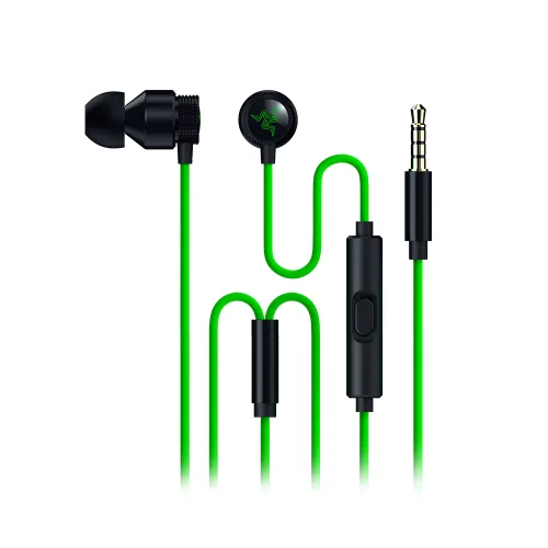 레이저 Hammerhead V3 고음질 유선 게이밍 이어폰 + 변환젠더 세트, RZ12-0559, 그린