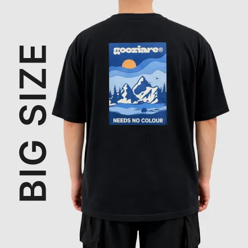 [4XL-5XL] 비크네 빅사이즈 오버핏 마운틴 프린팅 반팔티