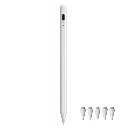 WOWWAY 아이패드 펜슬 터치펜 애플 iPad 호환용 블루투스형 usb-c 초미세 터치플렉스펜 스마트펜, 1개, 화이트