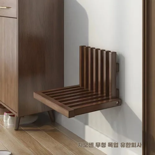 벽걸이 접이식 현관벤치 원목 폴딩체어 허리숙이지않고 편하게 신발신는 의자