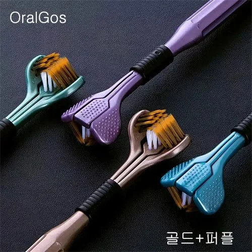 OralGos 3D 프리미엄 3면 칫솔, 2개입, 1개