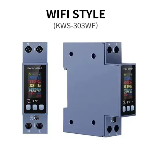 KWS-303 40A Tuya WIFI 스마트 스위치 회로 차단기 LED 에너지 미터 KWh 전력 계량 타이머 릴레이 원격 제