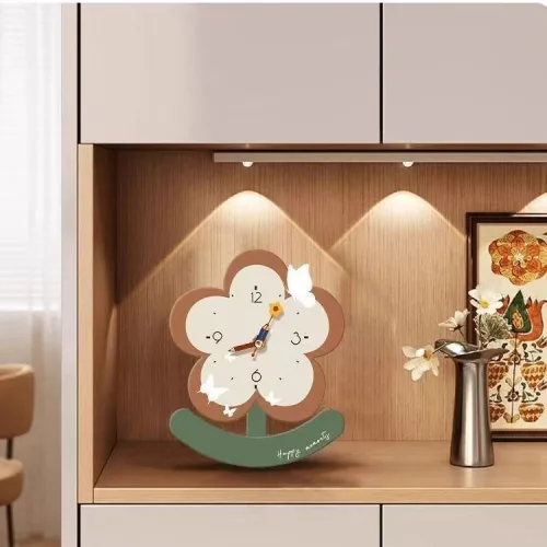 현대적인 심플 중세풍 탁상 시계, TV 캐비닛, 침대 옆 크리스탈 도자기 꽃 시계 장식 그림