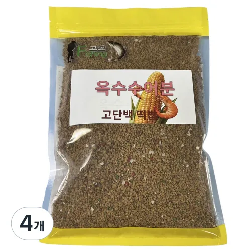 Fishing고고 붕어/잉어/향어 떡밥 옥수수 어분, 4개, 500g