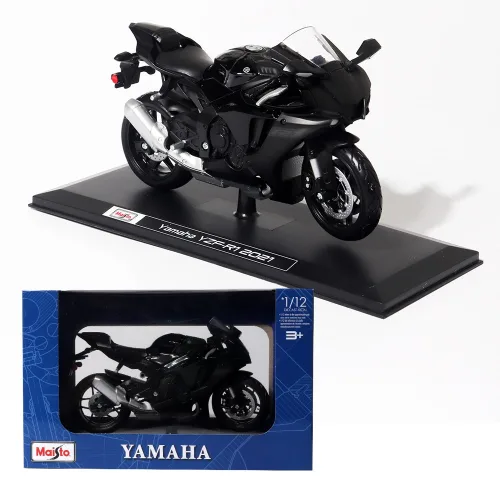 마이스토 1:12 오토바이 다이캐스트, 1개, 야마하 YZF-R1 2021 블랙 (스탠드)
