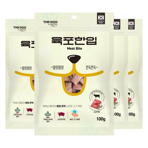 더독 소프트 생육 쫀득 강아지 간식 육포한입