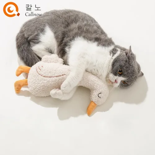 셰시로 발성하는 오리 캐릭터 캣닢 장난감, 1개, 오리