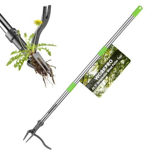 WORKPRO 45.5인치 헤비듀티 스탠딩 제초기, 스테인리스 스틸 핸들, 1개