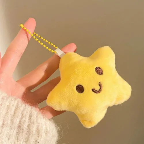 부드러운 별 인형 키링 귀여운 별 키홀더, 옐로우, 1개