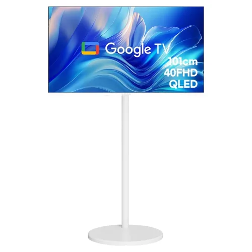 와이드뷰 QLED FHD 화이트에디션 스마트 TV, 이동식 TV거치대, 101cm(40인치), GTWV400FHDQ11(TV), EKWBYME38W(거치대), 이동형 스탠드, 고객직접설치