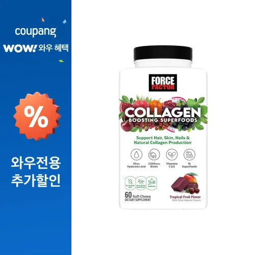 포스팩터 콜라겐 부스팅 슈퍼푸드 트로피컬 프루트 플레이버 소프트 츄, 1개, 60정