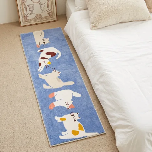 소프트 40x120cm 동물 패턴 털 러그 미끄럼방지 거실 카펫 모던 방바닥 침실러그