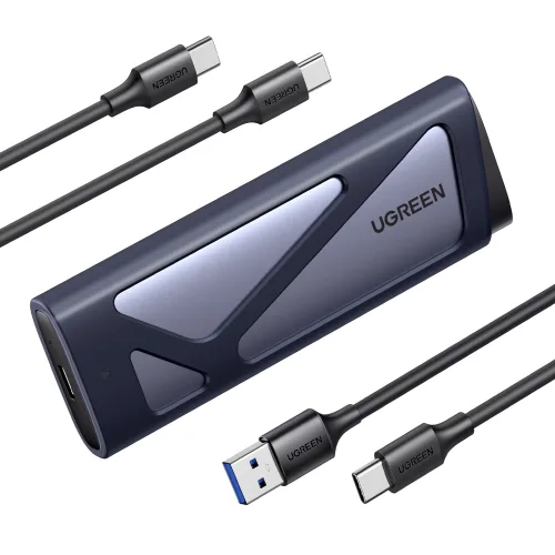 UGREEN 유그린 10Gbps M.2 NVMe SATA SSD 외장하드 케이스 USB 3.2 Gen2 인클로저 | 알루미늄 방열 |8TB 지원|써멀패드 포함|케이블 두개 동봉, 1개, CM767