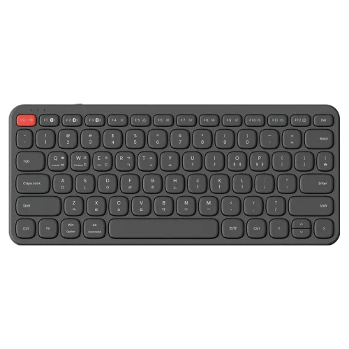 엑토 미니 블루투스 충전식 초슬림 유무선 텐키리스 키보드, 스톤 블랙 + 코랄 레드, B606, 제조사축