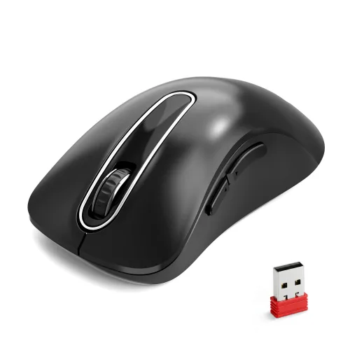Memzuoix 2.4ghz 초경량 저소음 무선마우스 게이밍 맥북 미니마우스, 블랙-무선, WM-697