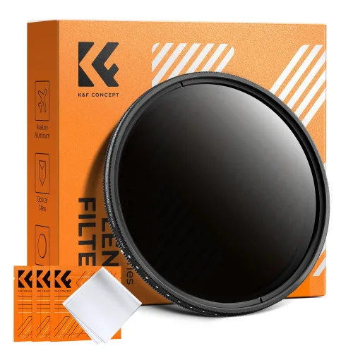 K&F CONCEPT 슬림 가변 ND 필터 ND2-ND400 + 청소용 천 3장, FN101