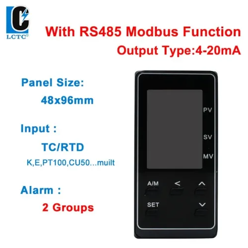 LCTC PID 램프 소킹 온도 컨트롤러 프로그래머블 4-20mA SSR 릴레이 0-10V 출력 TCRTD RS485 포함 48X96mm