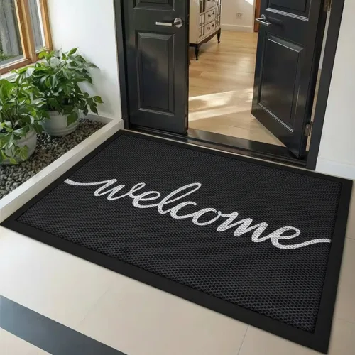 리브론 WELCOME 벌집코일매트 필기체, 블랙, 1개