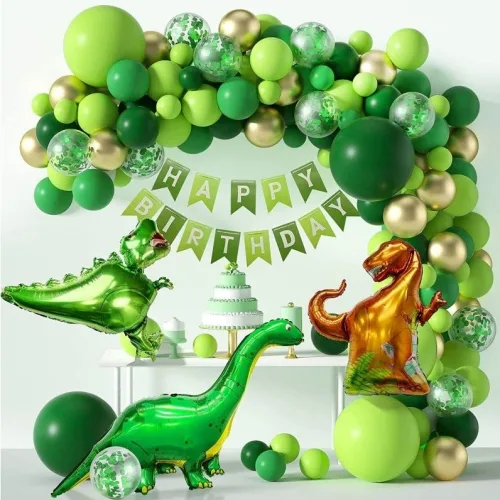 공룡 생일파티 풍선세트 대형공룡풍선포함 풍성한구성 홈파티 어린이집 유치원 단체생일파티, 1세트
