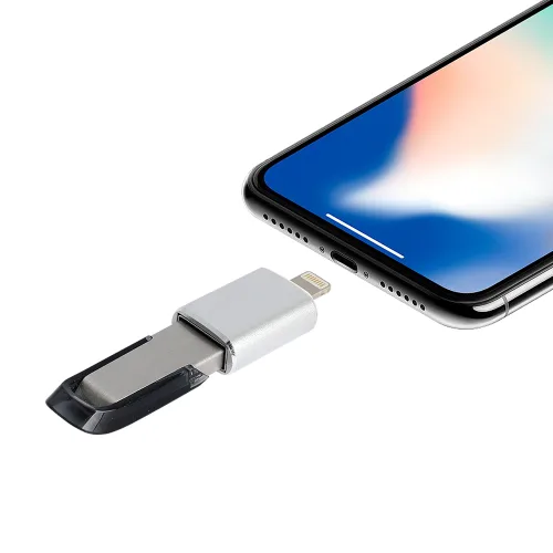 넥시 아이패드 아이폰 라이트닝 애플 8핀 OTG USB 젠더, NX-OTG8P, 1개