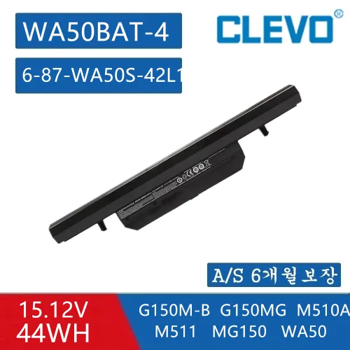 CLEVO WA50BAT-4 한성 M510 4ICR18/65 6-87-WA50S-42L1 배터리, WA50BAT-4, 1개