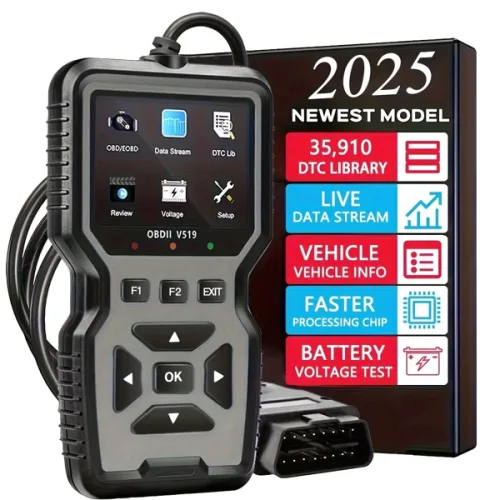 전문가용 OBD2 진단 도구대형 차량 수리용 - 코드 리더/리셋터 실시간 데이터 스트림 배터리 불필요 1996년 이후 차량Obdii/Eobd 모드 6/8 호환 정비사 DIY 자동차
