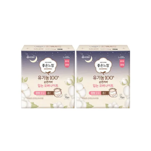 좋은느낌 유기농 입는오버나이트 M 중형 팬티형 생리대