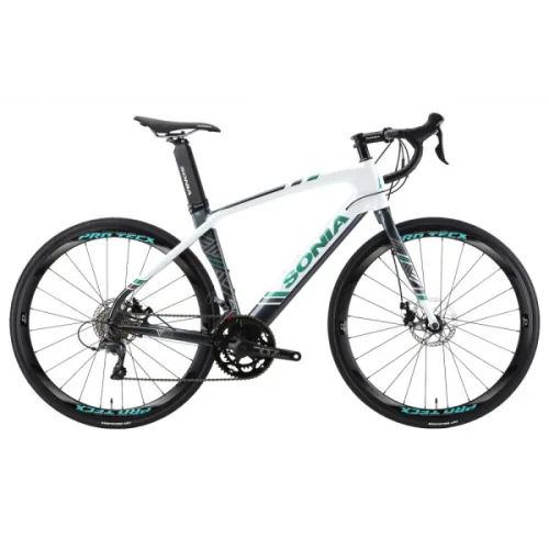 소니아 SR1500D 시마노 클라리스 에어로프레임 디스크 로드자전거, 화이트레드, 1개