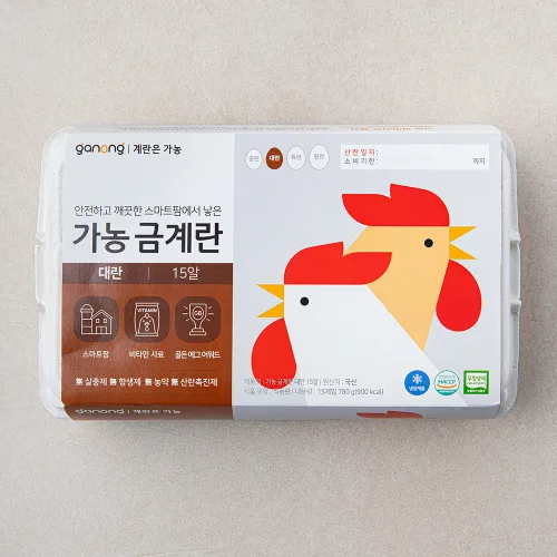 가농 무항생제 인증 금계란 대란 15구, 1개, 780g