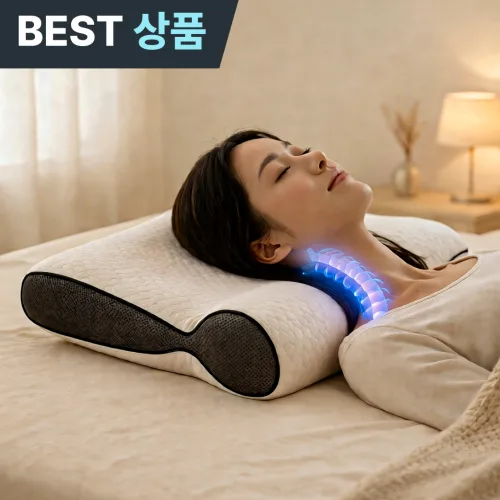 플러클 경추베개 C커브 거북목, 1개, 화이트그레이