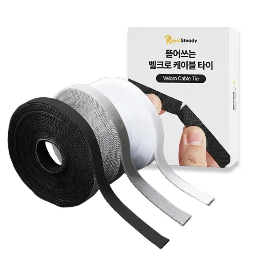 로열스테디 뜯어쓰는 선정리 전선정리 벨크로 케이블 타이, 3개