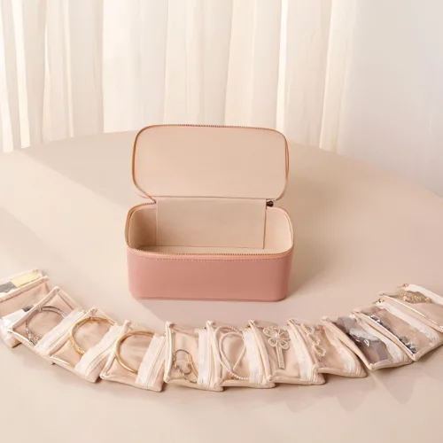 여행용 주얼리 보관함 휴대용 악세사리 파우치 대,1개