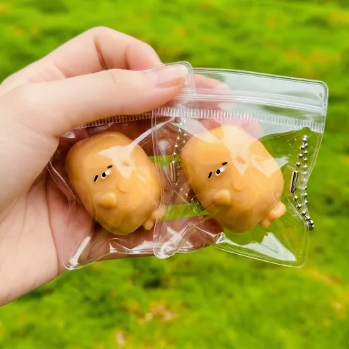 2개 말랑이 스퀴시 키링 피젯토이 스트레스볼 말랑이 장난감 촉감놀이 힐링 장난감, 2개, 10g, 감자물개