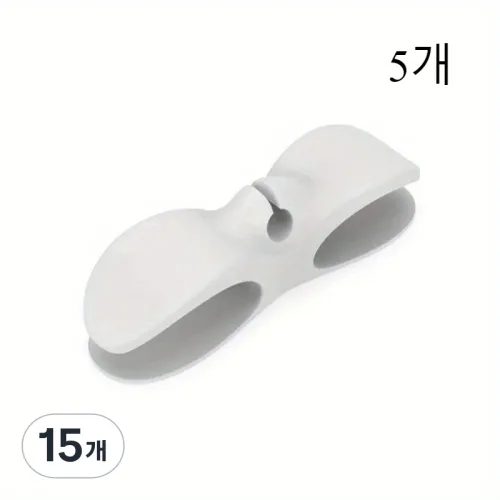 케이블 선정리 홀더 접착 실리콘 스티커, 흰색, 15개