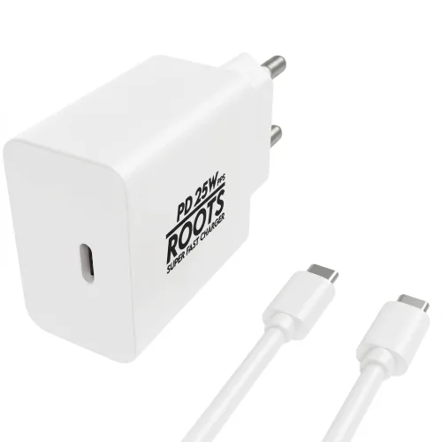 루츠 국내생산 PD 25W PPS C타입 초고속 충전기 + C TO C 1M 케이블포함, 화이트, 1개